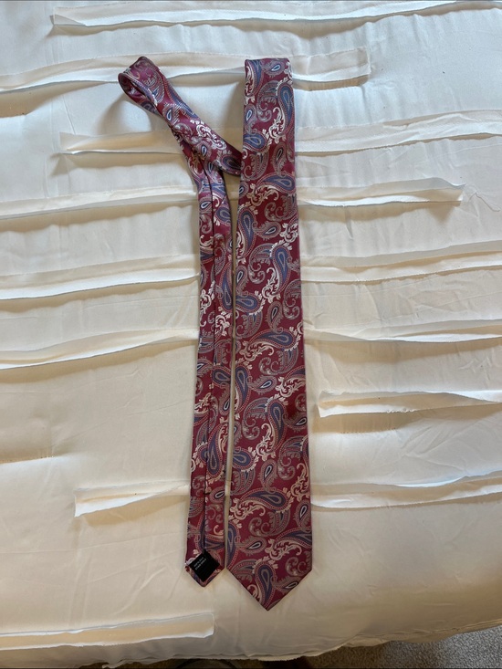 Van Heusen Other - Van Heusen Paisley Silk Tie in Burgundy, Blue, and Cream